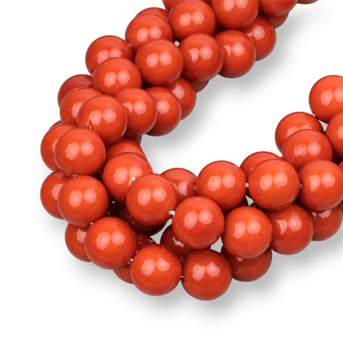 Majorca Red Coral Sardinian Pearls Round Smooth 10mm