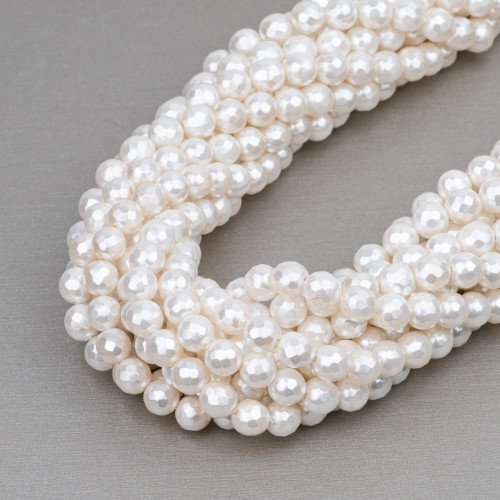White Mallorca Pearls Faceted 06mm