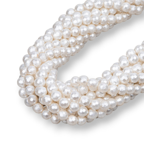 White Mallorca Pearls Faceted 06mm