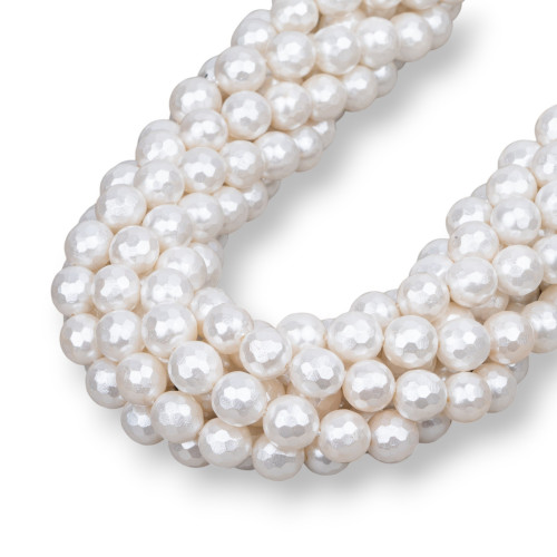 White Mallorca Pearls Faceted 10mm