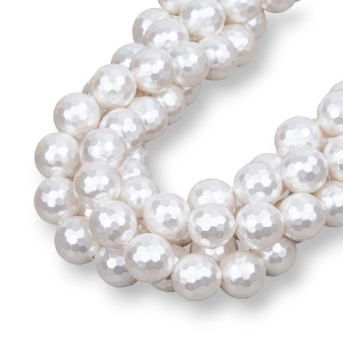 White Mallorca Pearls Faceted 12mm