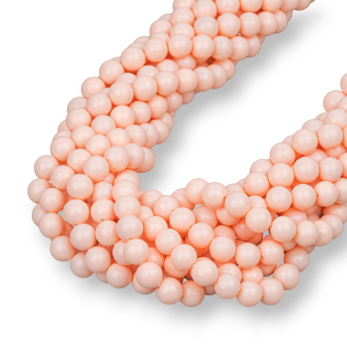 Smooth Round Pastel Pink Mallorca Pearls 08mm