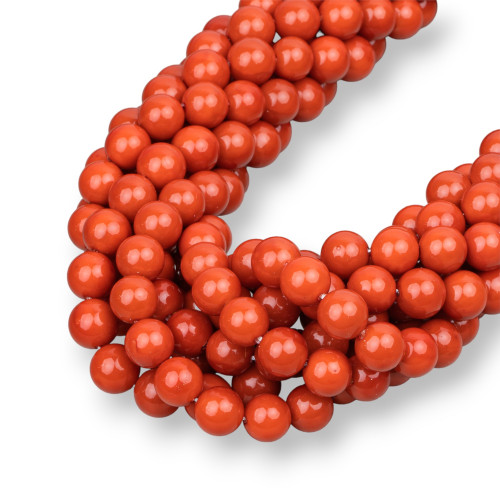 Majorca Red Coral Sardinian Pearls Round Smooth 08mm