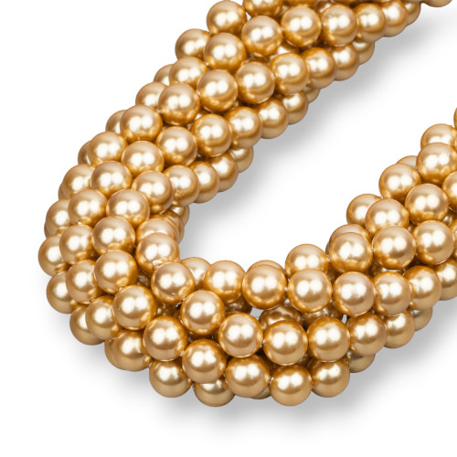 Majorca Pearls Gold Round Smooth 08mm