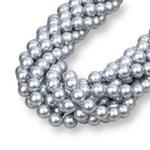 Majorca Pearls Silver Grey Λείο Στρογγυλό 08mm