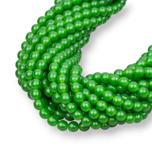 Ρητίνη Απομίμηση Βιρμανικού Jade Πράσινο Στρογγυλό Λείο 04mm