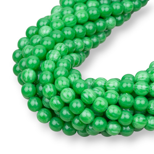Ρητίνη Απομίμηση Βιρμανικού Jade Πράσινο Στρογγυλό Λείο 06mm