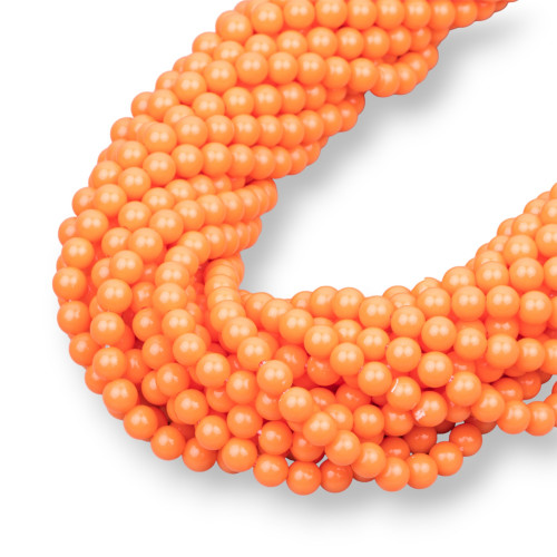 Smooth Round Pink Coral Paste 04mm Orange