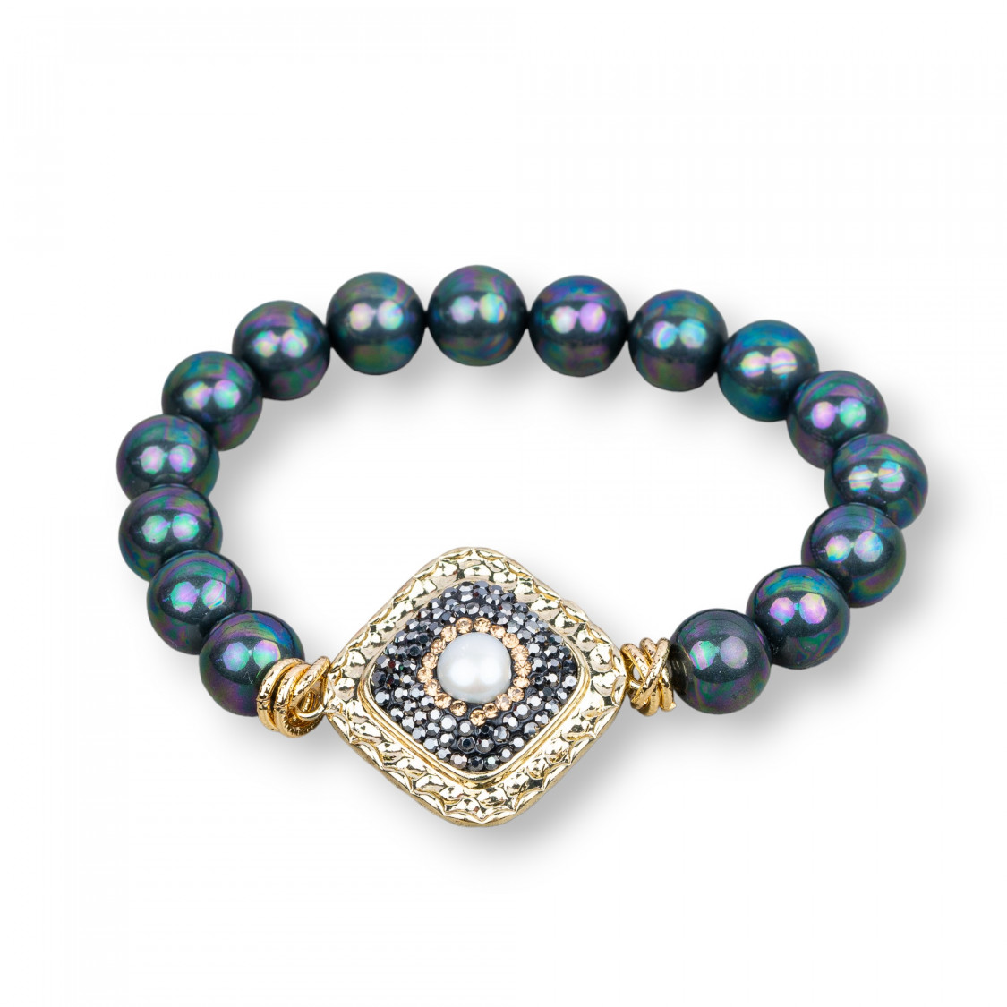 Black Freshwater Pearl Bracelet On Elastic