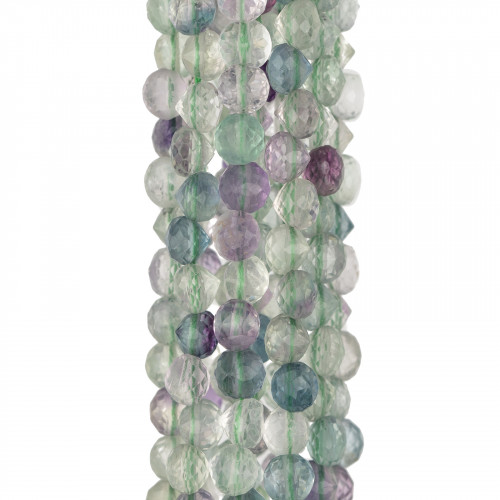 Green Fluorite Drops Briolette Faceted MachineCut 5-6mm