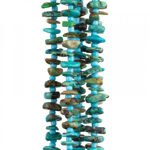 Turquoise Rondelle Irregular Tumbled Stone 9-13mm