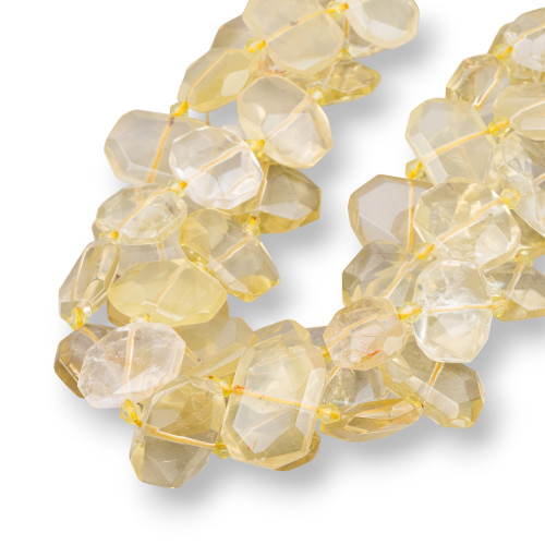 Lemon Quartz Irregular Flat Faceted 20-15mm