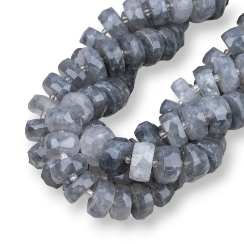 Gray Quartz Rondelle Irregular Faceted 13-16mm