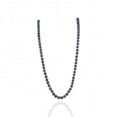 Collana Charlestone Di Perle Di Fiume Annodate 8mm 120cm Peacock