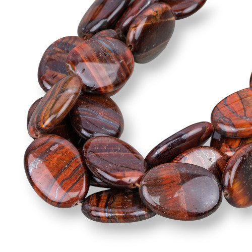 Natural Red Tiger Eye Flat Oval 18x25mm