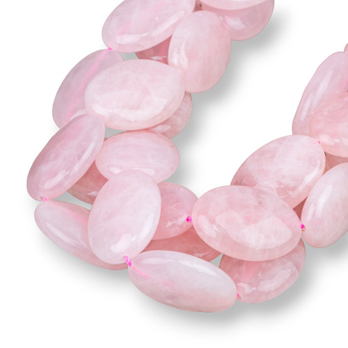 Rose Quartz Oval Flat Faceted 18x25mm