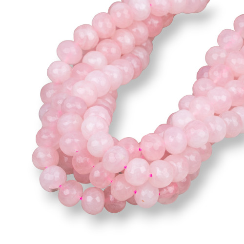 Rose Quartz Faceted Rondelle 10x8mm