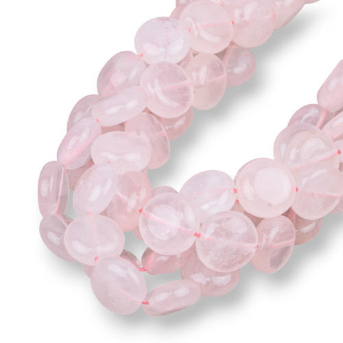 Rose Quartz Round Flat Smooth 14mm Clear