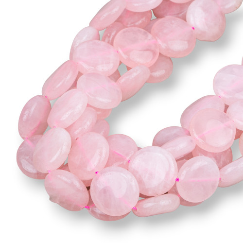 Rose Quartz Round Flat Smooth 15mm