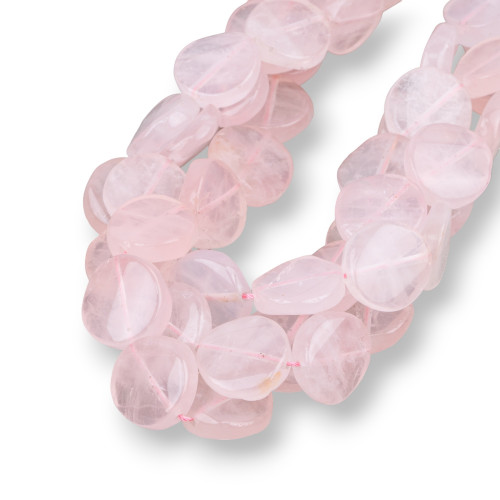 Rose Quartz Round Flat Smooth Twist 20mm Transparent