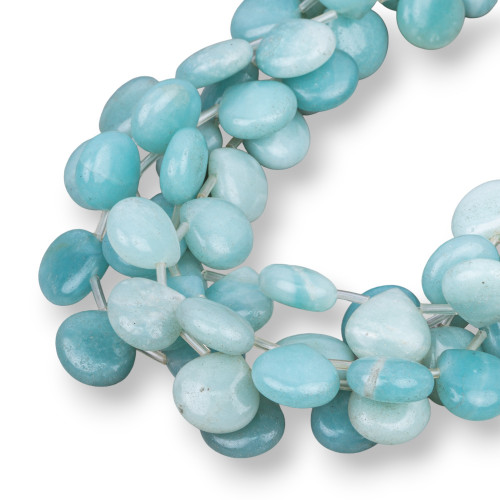 Amazonite Flat Drops 14x14mm