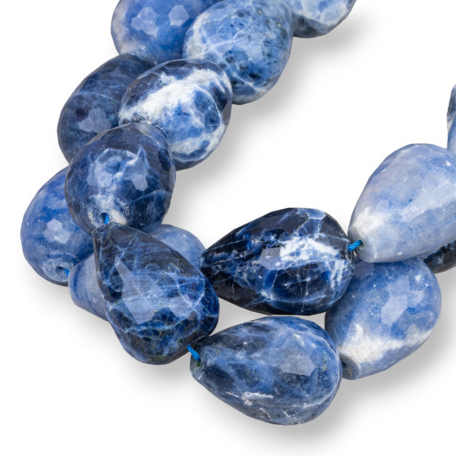 Sodalite Drops Faceted Briolette 18x25mm