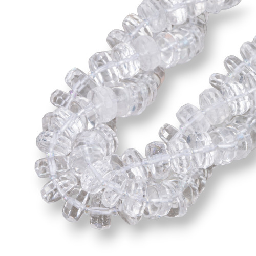 Rock Crystal Rondelle Irregular Faceted 11-13mm