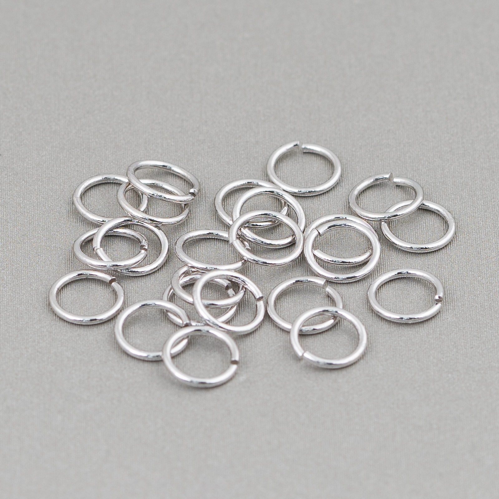 Contromaglia Anellini Di Argento 925 Aperti 6mm Filo 0,8mm 5gr Rodiato