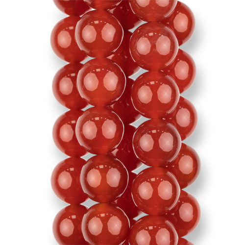 Corniola Rossa Tondo Liscio 12mm