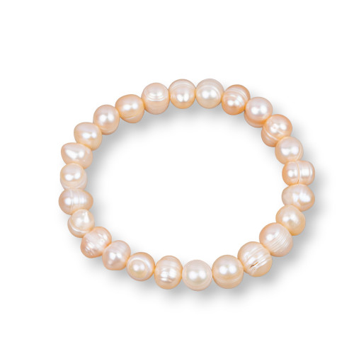 Stretch Bracelets Of Freshwater Pearls 8-9mm Pink