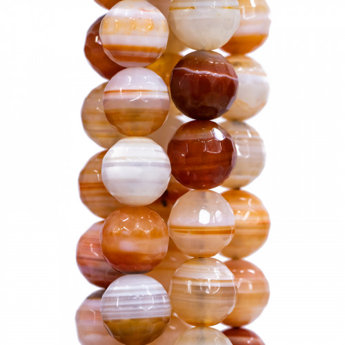 Faceted Striated Carnelian 20mm