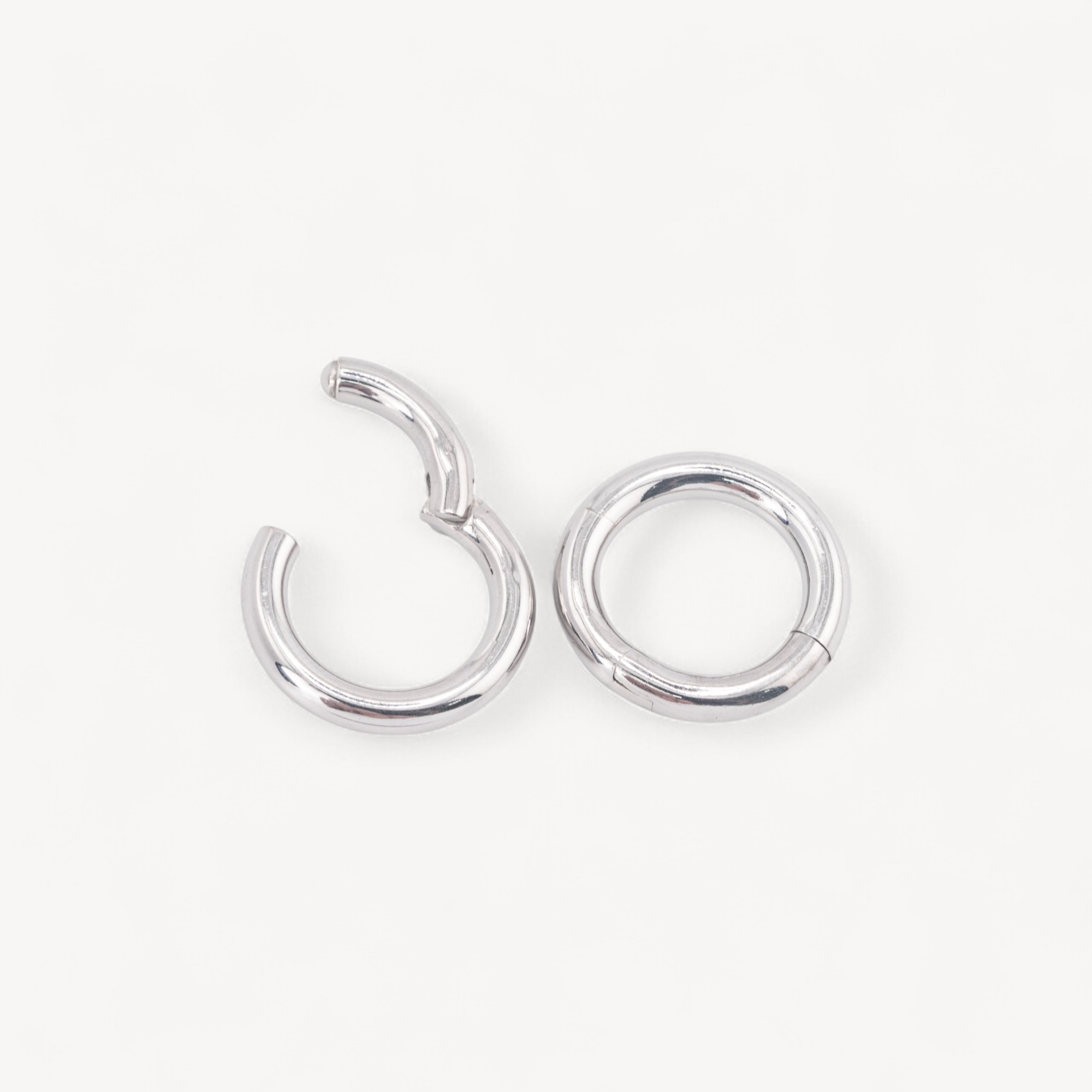 Chiusura Di Argento 925 Gancio A Ciambella Con Chiusura Invisibile 20mm 2pz Rodiato