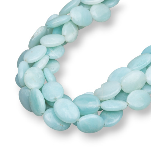 Amazonite Oval Flat 12x16mm Clear