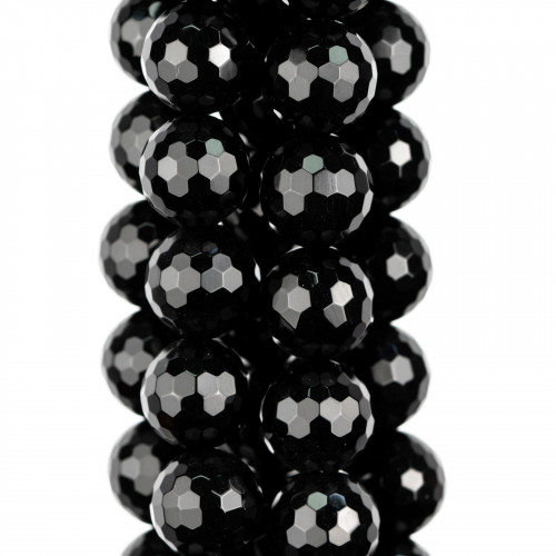 12mm Faceted Black Crystal