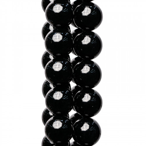 Smooth Round Black Crystal 16mm