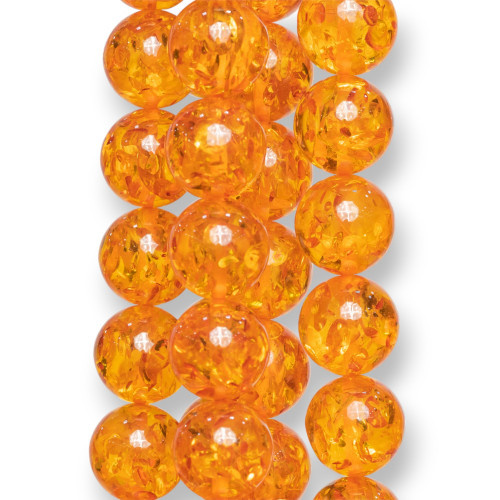 Resin Imitation of Dark Amber Smooth Round 14mm