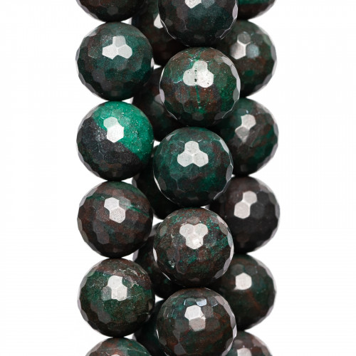 Faceted Tourmalinated Jasper 08mm Green