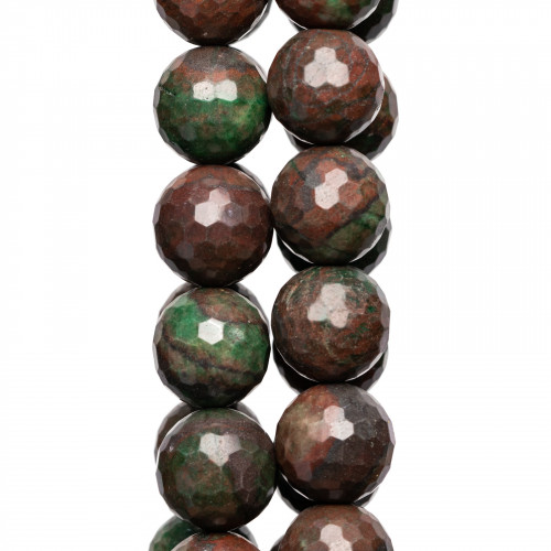 Faceted Tourmalinated Jasper 20mm Κοκκινωπό