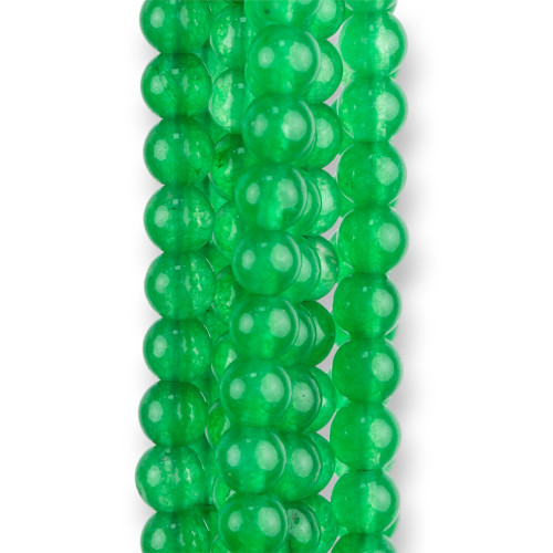 Colored Jadeite Jade Economic Line Smooth Round 06mm Transparent Green