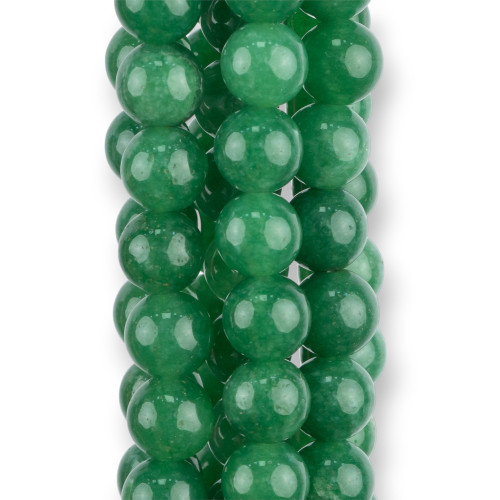 Colored Jadeite Jade Economic Line Smooth Round 08mm Green