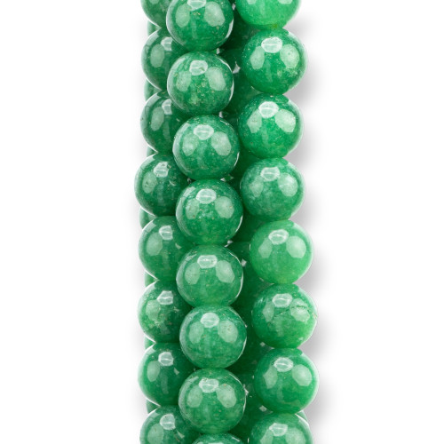 Colored Jadeite Jade Economic Line Smooth Round 08mm Light Green