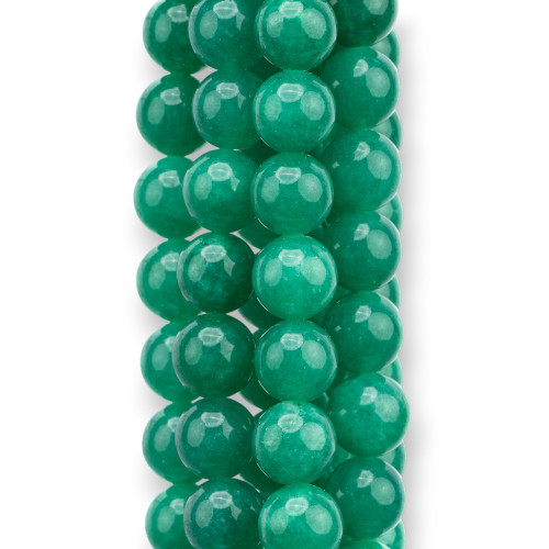 Colored Jadeite Jade Economic Line Smooth Round 08mm Medium Green