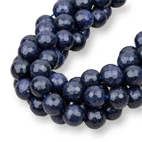 Faceted Blue Sun Stone 10mm