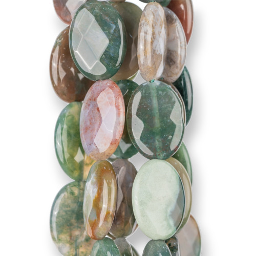 Indian Agate Oval Flat Faceted 18x25mm