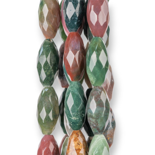 Indian Rice Agate Faceted 12x25mm