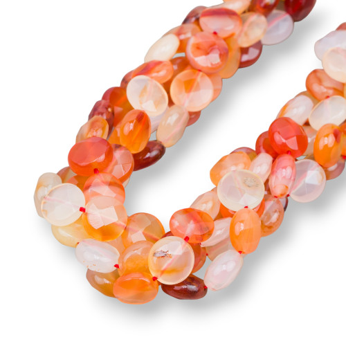 Multicolor Carnelian Round Flat Faceted 10mm