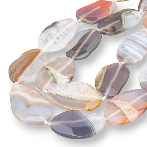 Agate Flat Faceted Stone 20-50mm