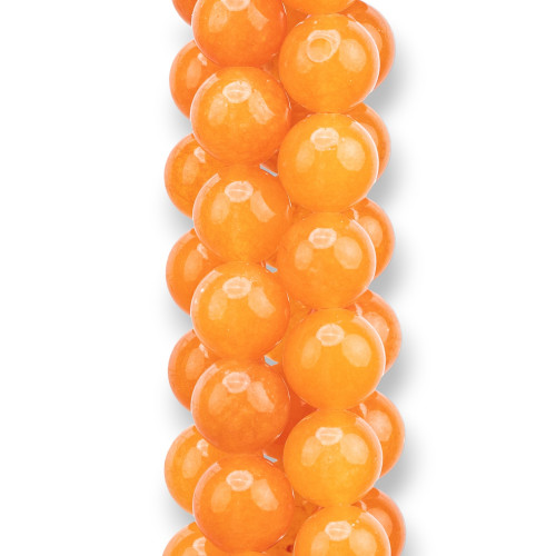 Giada Giadeite Colorata Linea Economica Tondo Liscio 10mm Arancio