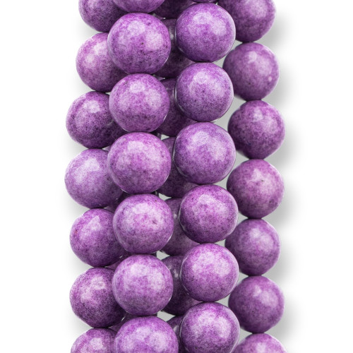 Colored Jadeite Jade Economic Line Smooth Round 10mm Full Light Purple