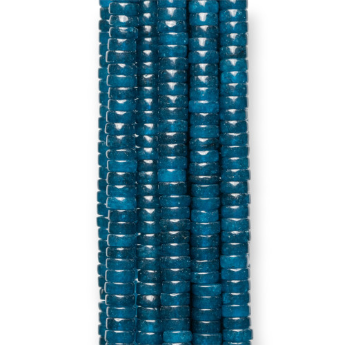 Teal Blue Jade Smooth Tubular Washers 6x2mm